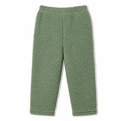 Babyhug Fur Velour Woven Full Sleeves Dino Embroidered Winter Wear Suit - Olive Green