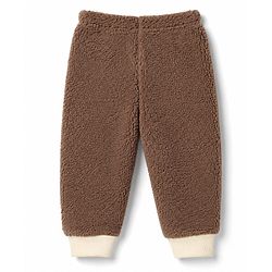 Babyhug  Fur Woven Full Raglan Sleeves Hooded Winter Wear Suit Teddy Patch - White & Brown