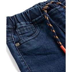 Babyhug Denim Full Length Jogger Style Washed Jeans With Stretch - Black