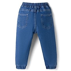Babyhug Denim Full Length Jogger Style Washed Jeans With Stretch - Black