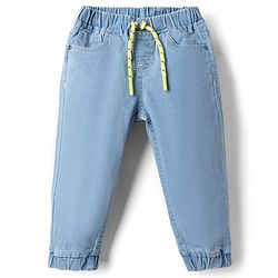 Babyhug Denim Full Length Jogger Style Washed Jeans With Stretch - Black