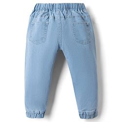 Babyhug Denim Full Length Jogger Style Washed Jeans With Stretch - Black
