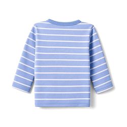 Babyhug 100% Cotton Interlock Knit Front Open Full Sleeves Striped Jhablas with Jungle Safari Theme Pack of 3 - Blue Cream Light Brown