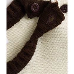 Babyhug Knit Full Sleeves Sweater Set with Stripes -Brown