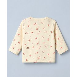 Babyhug 100% Cotton Interlock Knit Full Sleeves Front Open Jhablas With Floral Print Pack of 3 - Red & Pink