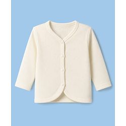 Babyhug 100% Cotton Knit Full Sleeves Front Open Jhablas Pack of 3 - White