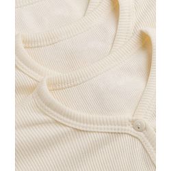 Babyhug 100% Cotton Rib Knit Full Sleeves Solid Colour Jhablas Pack of 3 - Cream