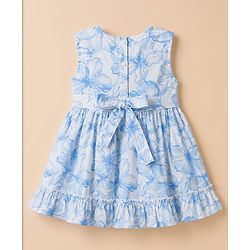 Babyhug Cotton Woven One Piece Dress Sleeveless Floral Print White 18-24 Months