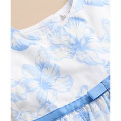 Babyhug Cotton Woven One Piece Dress Sleeveless Floral Print White 18-24 Months