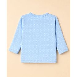 Babyhug 100% Cotton Interlock Knit Front Open Striped Jhablas With Floral & Polka Dot Print Pack of 3 - Light Blue, White & Pink