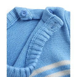 Babyhug Sweater Knit Full Sleeves Sweater Set with Stripes - Blue