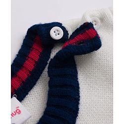 Babyhug Sweater Knit Full Sleeves Striped Sweater Set - White