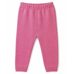Babyhug Knit Full Sleeves Solid Colour Sweater Set with Cable Knit Design- Pink