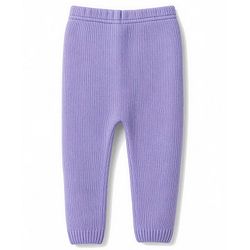 Babyhug Knit Full Sleeves Solid Colour Sweater Set - Lilac