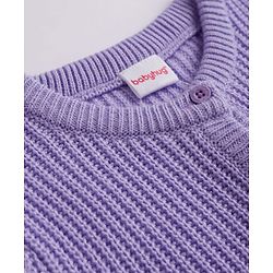Babyhug Knit Full Sleeves Solid Colour Sweater Set - Lilac