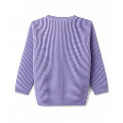 Babyhug Knit Full Sleeves Solid Colour Sweater Set - Lilac