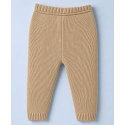 Babyhug Knit Full Sleeves Sweater Set With Cable Knit - Beige