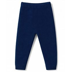 Babyhug Knit Full Sleeves Sweater Set With Cable Knit - Navy Blue