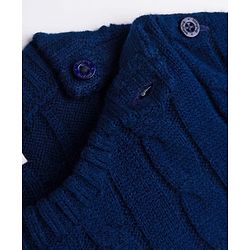 Babyhug Knit Full Sleeves Sweater Set With Cable Knit - Navy Blue