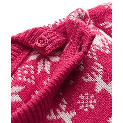 Babyhug Knit Full Sleeves Floral & Deer Designed Sweater Set -Pink