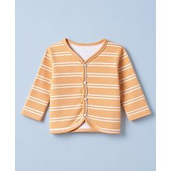 Babyhug 100% Cotton Interlock Knit Full Sleeves Jhablas With Animal Print Pack of 3 - White Olive Green & Orange