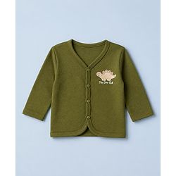 Babyhug 100% Cotton Interlock Knit Full Sleeves Jhablas With Animal Print Pack of 3 - White Olive Green & Orange