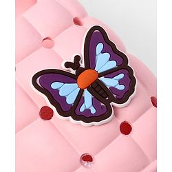 Cute Walk by Babyhug Back Strap Closure Clogs With Butterfly Applique in Pink