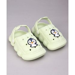 Cute Walk by Babyhug Clogs with Backstrap & Penguin Applique - Green