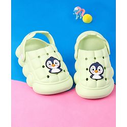 Cute Walk by Babyhug Clogs with Backstrap & Penguin Applique - Green