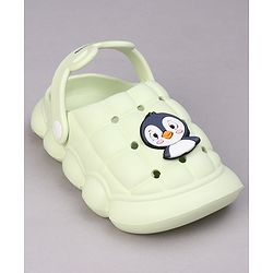 Cute Walk by Babyhug Clogs with Backstrap & Penguin Applique - Green