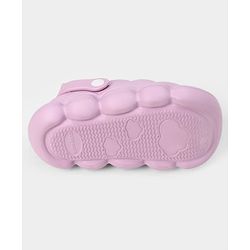 Cute Walk by Babyhug Back Strap Closure Clogs With Heart Applique in Purple