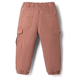 Babyhug Twill Woven Pant with Cargo Pocket in Rust Orange