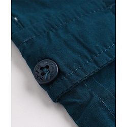 Babyhug 100% Cotton Woven Full Length Solid Jogger in Blue