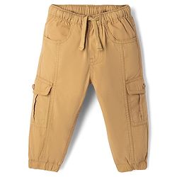 Babyhug 100% Cotton Woven Pant with Cargo Pocket in Khaki