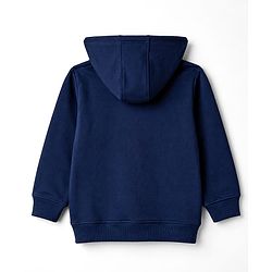 Babyhug 100% Cotton Knit Full Sleeves Striped & Bear Printed Winter Wear Set - Navy Blue & Brown