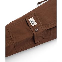 Babyhug 100% Cotton Woven Full Length Pants With Cargo Pockets - Navy Blue