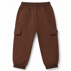 Babyhug 100% Cotton Woven Full Length Pants With Cargo Pockets - Navy Blue