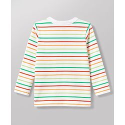 Babyhug 100% Cotton Interlock Knit Full Sleeves Striped T-Shirt & Pant Set With Animal Print - Multicolor
