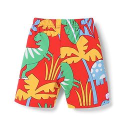 Babyhug 100% Cotton Knit Half Sleeves Dino Printed Co-Ords T-Shirt & Shorts Night Suit - Red
