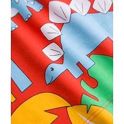 Babyhug 100% Cotton Knit Half Sleeves Dino Printed Co-Ords T-Shirt & Shorts Night Suit - Red