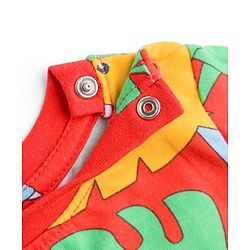 Babyhug 100% Cotton Knit Half Sleeves Dino Printed Co-Ords T-Shirt & Shorts Night Suit - Red