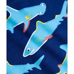 Babyhug 100% Cotton Knit Half Sleeves Sea Life Printed Co-Ords T-Shirt & Shorts Night Suit - Navy Blue