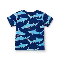 Babyhug 100% Cotton Knit Half Sleeves Sea Life Printed Co-Ords T-Shirt & Shorts Night Suit - Navy Blue