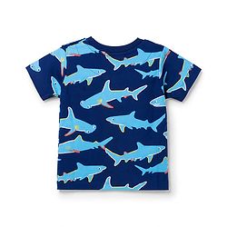 Babyhug 100% Cotton Knit Half Sleeves Sea Life Printed Co-Ords T-Shirt & Shorts Night Suit - Navy Blue