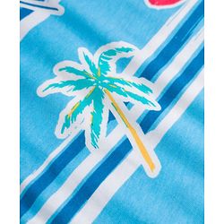 Babyhug 100% Cotton Knit Half Sleeves Co-ords Beach Printed T-Shirt & Shorts Night Suit - Blue