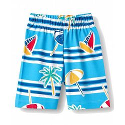 Babyhug 100% Cotton Knit Half Sleeves Co-ords Beach Printed T-Shirt & Shorts Night Suit - Blue