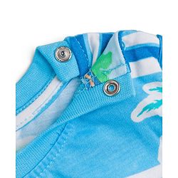Babyhug 100% Cotton Knit Half Sleeves Co-ords Beach Printed T-Shirt & Shorts Night Suit - Blue