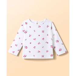 Babyhug Woven Full Sleeves Floral Printed & Embroidered Frock With Inner Tee - Multicolor
