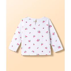 Babyhug Woven Full Sleeves Floral Printed & Embroidered Frock With Inner Tee - Multicolor