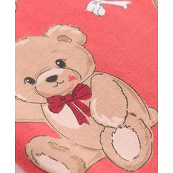 Babyhug 100% Cotton Knit Half Sleeves T-Shirt & Shorts Night Suit Co-ords With Teddy Bear Print - Red